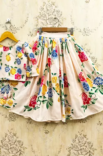 White cotton  kids lehenga choli