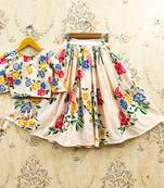 White cotton  kids lehenga choli