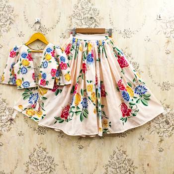 White cotton  kids lehenga choli 2