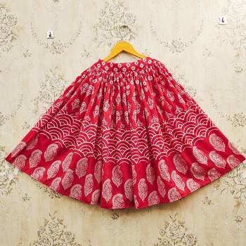 Red cotton  kids lehenga choli 3
