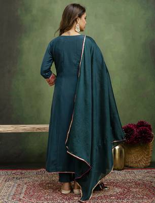 Blue women kurta pant dupatta set 2