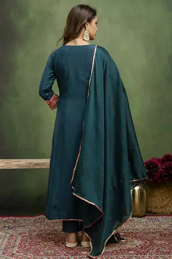 Blue women kurta pant dupatta set