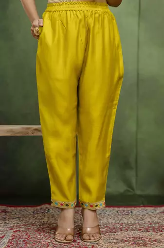 Yellow women kurta pant dupatta set