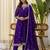 Purple women kurta pant dupatta set