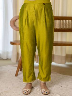 Green women kurta pant dupatta set 4
