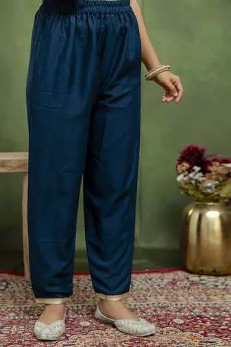 Blue women kurta pant dupatta set