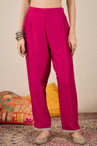 Pink women kurta pant dupatta set