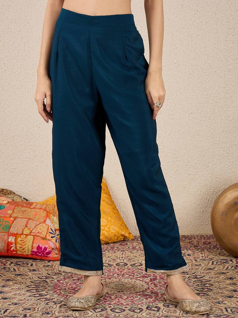 Blue women kurta pant dupatta set