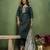 Green women kurta pant dupatta set