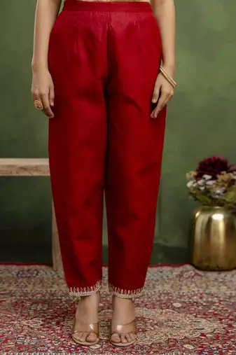 Maroon women kurta pant dupatta set