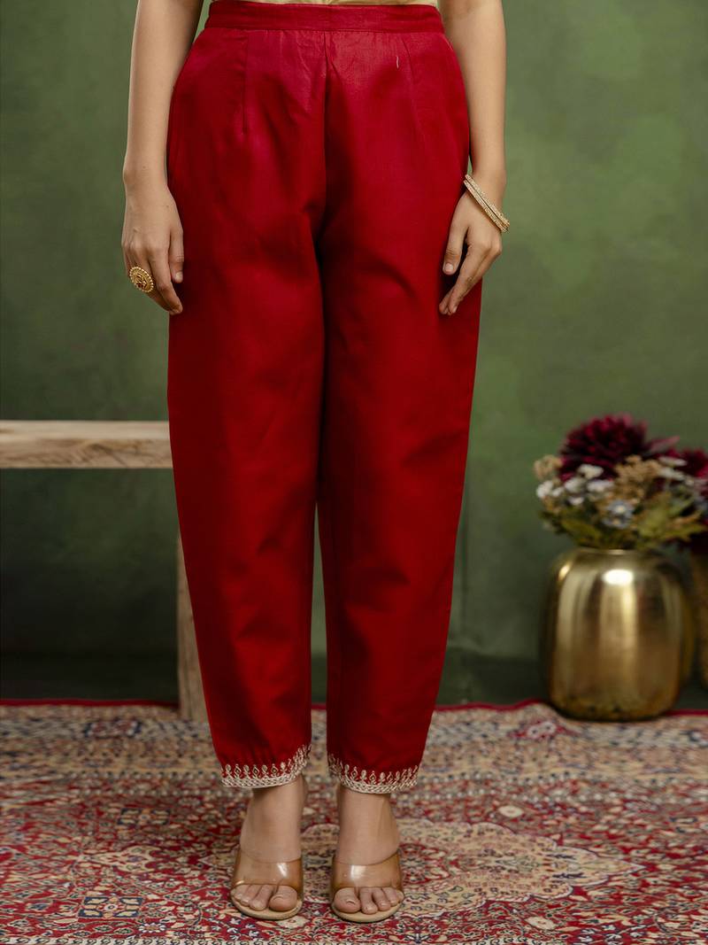 Maroon women kurta pant dupatta set