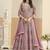Faux georgette pink embroidered anarkali salwar kameez