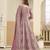 Faux georgette pink embroidered anarkali salwar kameez
