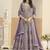 Faux georgette lavender embroidered anarkali salwar kameez