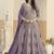 Faux georgette lavender embroidered anarkali salwar kameez
