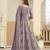 Faux georgette lavender embroidered anarkali salwar kameez