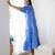 Blue baby doll embroidered pure cotton dress