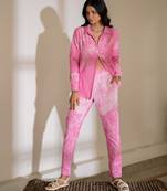 Pink printed linen co ord set