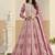 Faux georgette embroidered pink anarkali salwar kameez