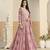 Faux georgette embroidered pink anarkali salwar kameez