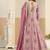 Faux georgette embroidered pink anarkali salwar kameez