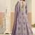 Faux georgette embroidered light purple anarkali salwar kameez