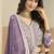 Faux georgette embroidered light purple anarkali salwar kameez