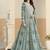 Faux georgette embroidered turquoise anarkali salwar kameez