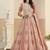 Faux georgette embroidered peach anarkali salwar kameez