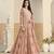 Faux georgette embroidered peach anarkali salwar kameez