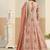 Faux georgette embroidered peach anarkali salwar kameez