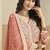Faux georgette embroidered peach anarkali salwar kameez