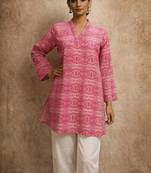 Trending floral digital print muslin silk tunic / stylish short kurti for grilish