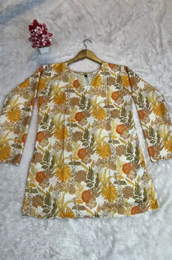  floral digital print muslin silk blend tunic