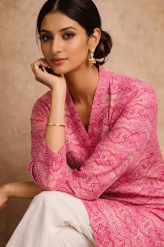  floral digital print muslin silk tunic / stylish short kurti for grilish