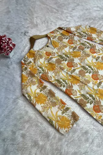  floral digital print muslin silk blend tunic