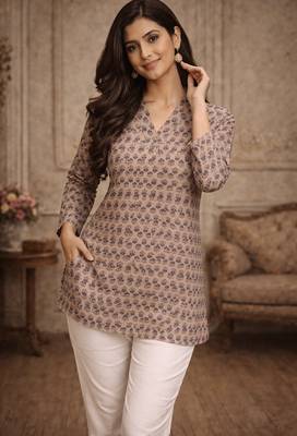  floral digital print muslin silk blend tunic 2