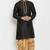 Black embroidery dupion silk kurta set