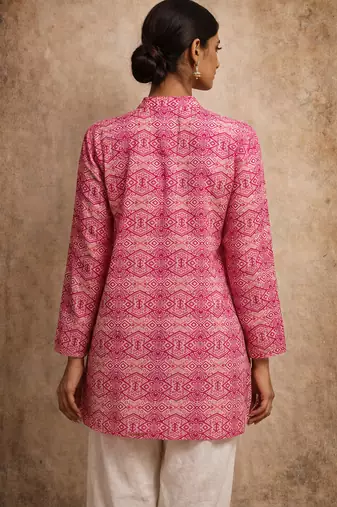  floral digital print muslin silk tunic / stylish short kurti for grilish