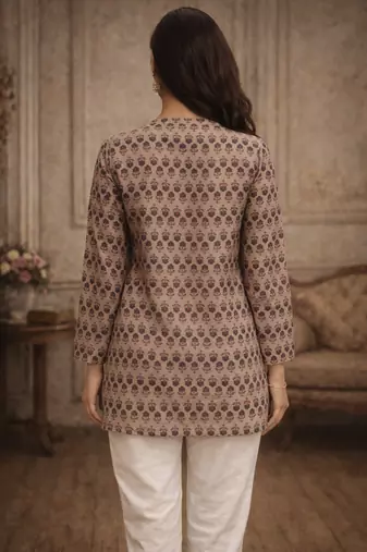  floral digital print muslin silk blend tunic