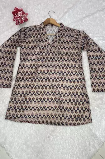  floral digital print muslin silk blend tunic
