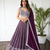 Dark Magenta Sequin Embroidery Georgette Lehenga set with choli and dupatta
