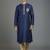 Royal blue embroidery dupion silk kurta set