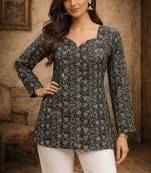 Trending floral digital print muslin silk tunic / stylish short kurti for grilish