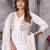 White Color Embroidery Sequins With Hand Work Roman Silk Kurti pant Set.