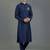 Navy embroidery dupion silk kurta set