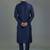 Navy embroidery dupion silk kurta set