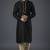 Black embroidery dupion silk kurta set