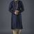Navy embroidery dupion silk kurta set