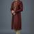 Maroon embroidery dupion silk kurta set
